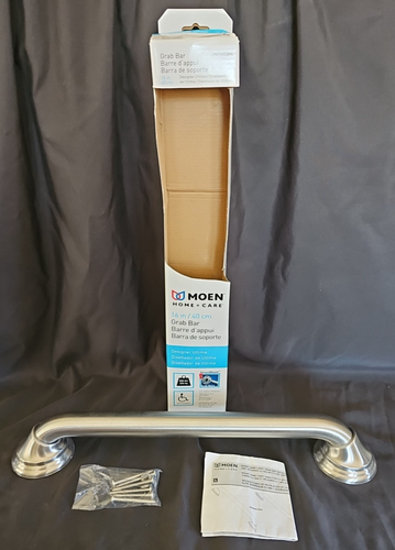 Moen Brushed Nickel Bathroom Safety 16-Inch Shower Grab Bar LR8716D3BN - Picture 2 of 6