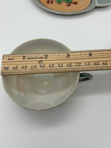 Vintage Lusterware Snack Tablett Set handbemalt Japan 4-teilig handbemalt - Bild 19 von 19