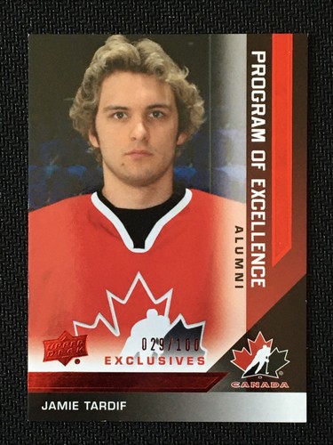 2013 UPPER DECK TEAM CANADA EXCLUSIVES JAMIE TARDIF #ed 29/100 POE ALUMNI