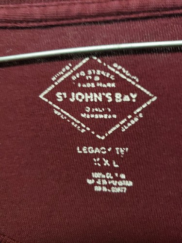 Camiseta elástica St John's Bay para hombre talla 2XL vino manga corta  - Imagen 2 de 10
