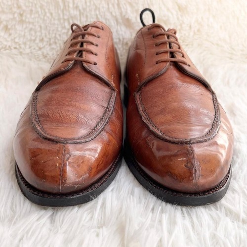 Edward Green Men's Leather U Tip Shoes Brown UK5.5 US6 Vintage Repair Custom JPN - Picture 3 of 20