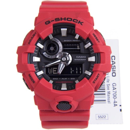 CASIO G-SHOCK MEN'S WATCH 3D FACE GA-700 RED x BLACK GA-700-4A 2-YEARS WARRANTY - Picture 3 of 10