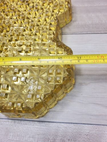 Antique Vaseline Glass Dresser Tray Amber Color Cut Glass - Picture 12 of 14