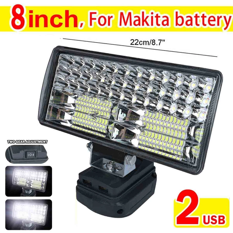 8 inch 18V Li-ion Battery LED Work Light Torch Camping Workshop For Makita UK - Image 2 of 4