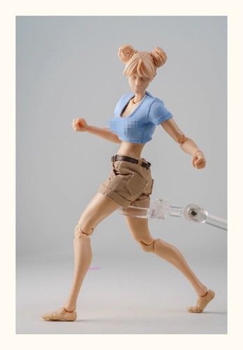 1/12 Scale T-shirt Casual Short Pants Set Clothes Model Fit 6'' Female Figure - Picture 4 of 24