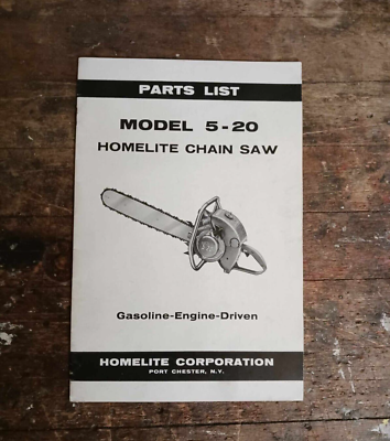 #ad VINTAGE 1955 HOMELITE MODEL 5 20 CHAINSAW PARTS LIST MANUAL INSTRUCTION BOOK $34.99
