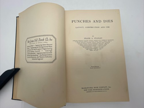 Punches And Dies Frank A Stanley 1919 McGraw-Hill 1st Edition 6th Impression - Bild 8 von 18