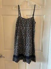 MARC by MARC JACOBS Spaghetti Strap Print Mini Dress in Navy/White (Size 4)