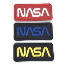 NASA Worm embroidered Patchhook and loop 3.5 x1.6 inches