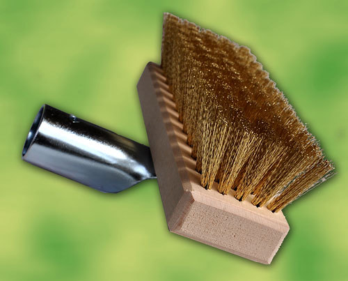 Messingbürste, Messingbesen mit Stielhalterung für Pizzaofen Räucherofen Grill - Bild 3 von 4