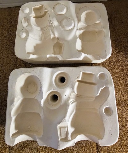 1970 Duncan Ceramic Products Pupazzo di neve e girl di neve stampo per fusione ceramica DM 342 - Foto 4 di 14