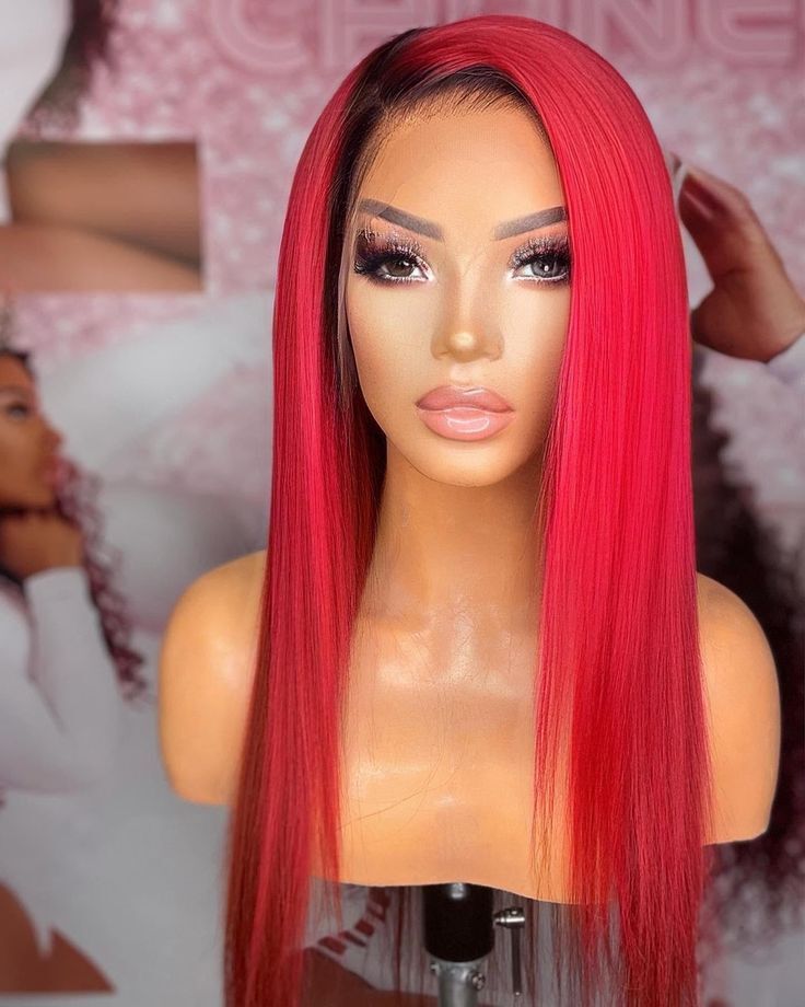 Ombre 99J Red Remy Human Hair Wigs Lace Front Wigs 13x4 Pre Plucked Dark Roots | eBay Ombre 99J Red Remy Human Hair Wigs Lace Front Wigs 13x4 Pre Plucked Dark Roots | eBay