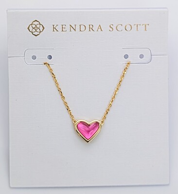 Scott Heart Pink Heart Shaped Necklace NEW 100% KENDRA SCOTT Gold