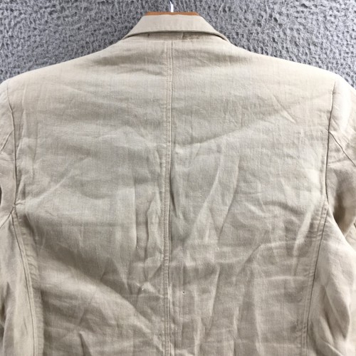 Chaqueta Blazer Alcott & Co Para Hombre L Beige Lino Manga Larga Cuello Informal Bolsillo - Imagen 11 de 21