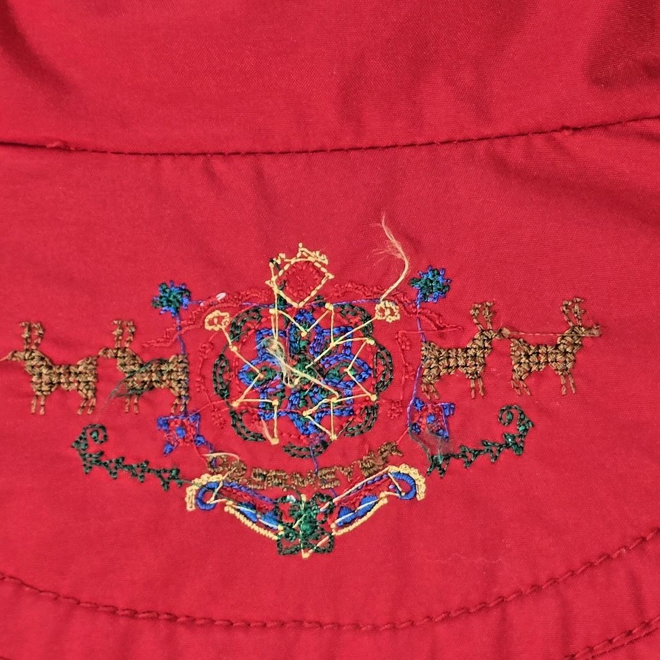Vtg Obermeyer Thermolite Womens Ski Jacket Size 14 Red Embroidery Cottagecore - Image 3 of 4