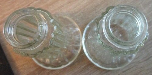 Vintage Clear Glass Salt Pepper Shakers 4 1/2” x 2 3/4" Base No Lids Easy Grip - Picture 9 of 9
