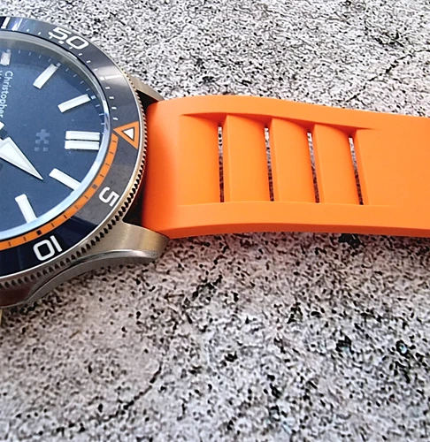 Cinturino orologio originale FKM gomma ventilato subacqueo impermeabile sport 20mm 22mm UK - Foto 23 di 63