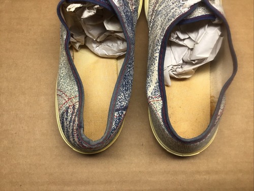 Nuevo de Lote Antiguo Denim Desteñido con Imitación Rojo Puntadas Estampado Zapatos Niños 3 Hechos en EE. UU. - Imagen 6 de 8