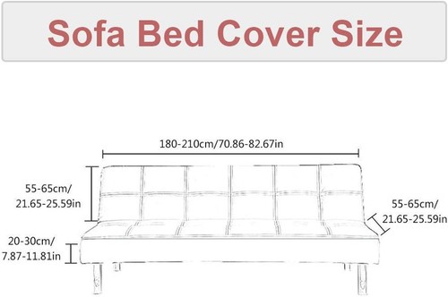 Stretch Armless Sofa Bed Futon Slipcover Elastic Folding Couch Cover Multicolor - Picture 22 of 330