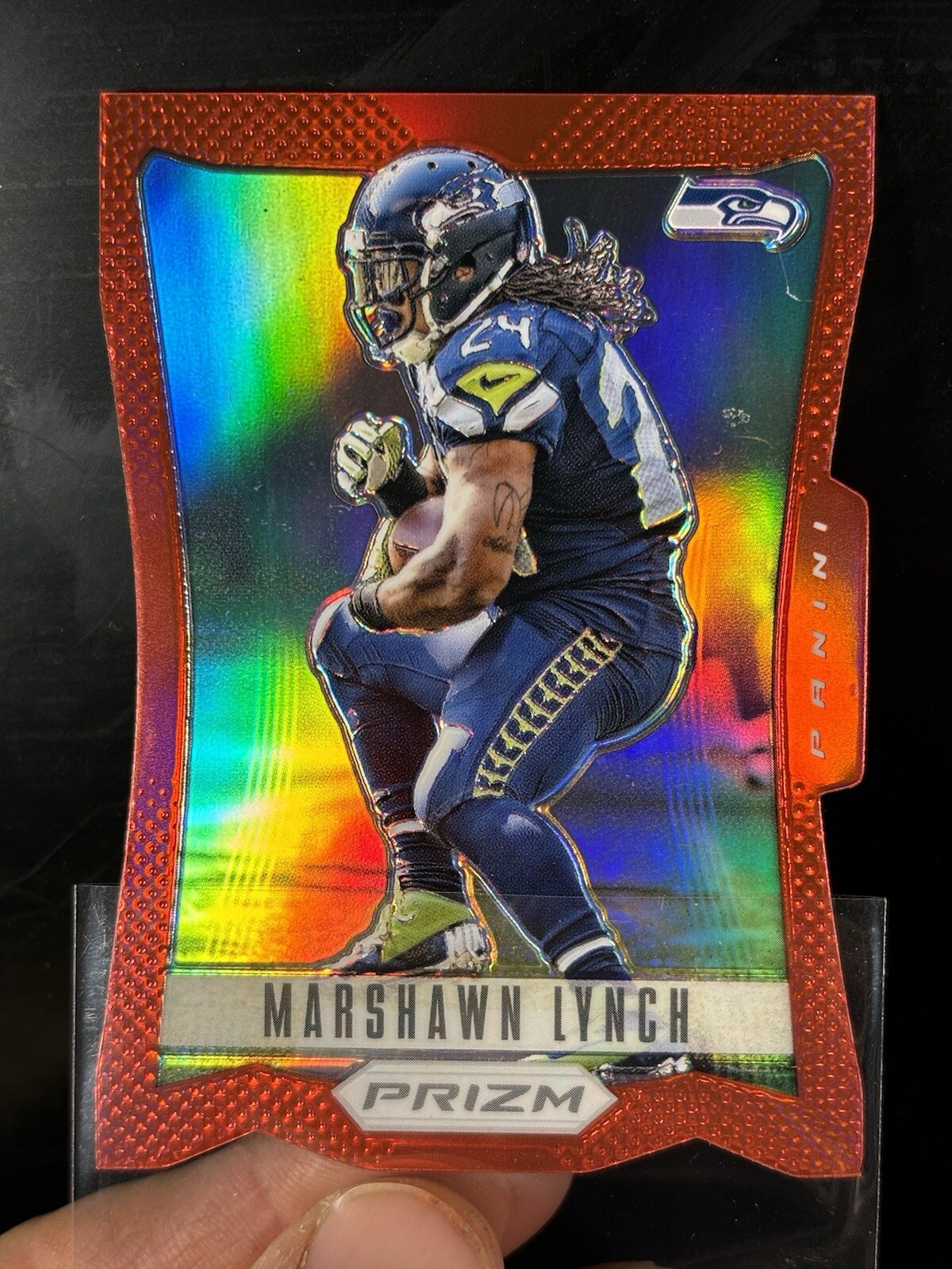 2012 Panini Prizm Red Prizm Die-Cut Marshawn Lynch SSP ICONIC 1st yr SEAHAWKS