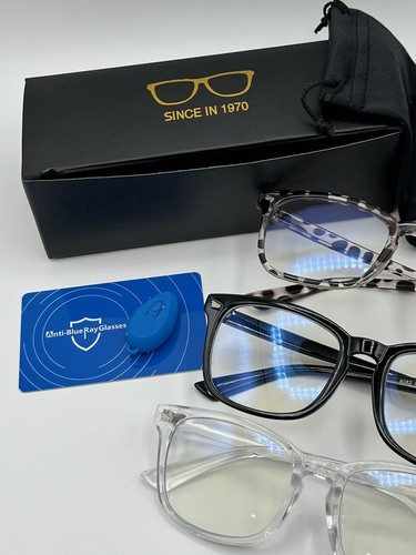 Womens Glasses Anti Blue Light Filter UV Block Reading Gaming Computer 3 Pairs - Picture 3 of 5