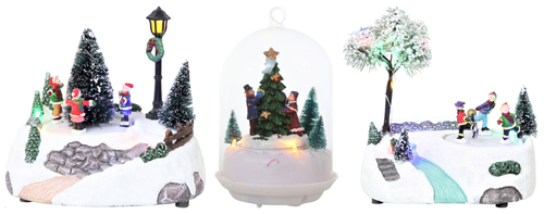 Hoff Interieur LED-Drehdose Spieldose Weihnachtsmusik Lieder Licht Winter Szene - Bild 1 von 4