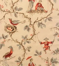 TASSINARI & CHATEL Mandarin Balancoire Blue Chinoiserie Cotton Remnant New