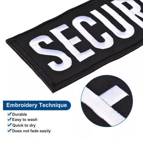 2 Stück Sicherheit Stickerei Patch 4x10 und 2,x5 Haken weiße Buchstaben - Bild 7 von 9