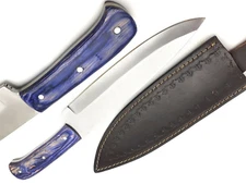 D2 STEEL CUSTOM HANDMADE HUNTING BOWIE BLADE SHARP KNIFE PAKKA WOOD GRIP & COVER