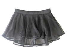 Bloch Black Mesh Dance Circle Skirt Short Size Small Lined Sheer Flouncy High Lo