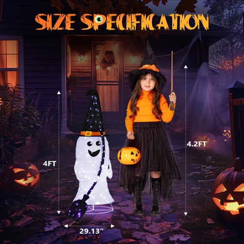 4ft Ghost 100LED Lighted Halloween Outdoor Decoration Spooky Yard Display 2024 - Picture 9 of 9