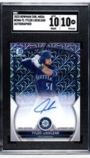 🔥🔥Tyler Locklear 2023 Bowman Chrome Mega Box Mojo Autograph SGC 10/10 Gem