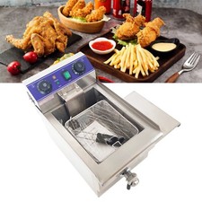 Commercial 110V 1600W Countertop Electric Deep Fryer 10L with One Frying Basket