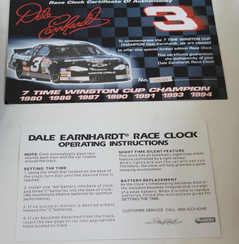 1-Reloj de pared Dale Earnhardt + 1 reloj de carrera Dale Earnhardt Goodwrench Service - Imagen 3 de 8