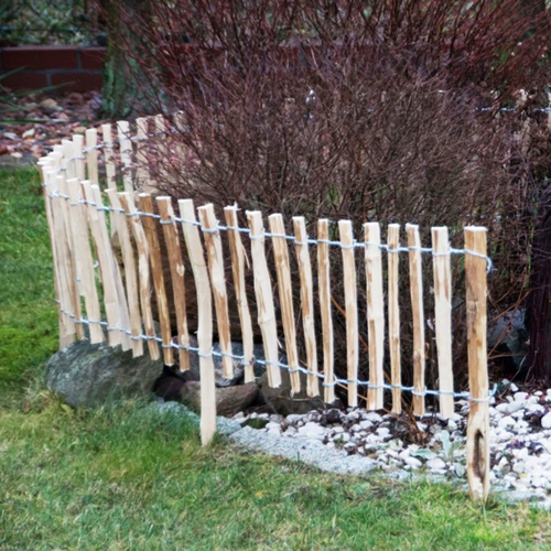 Staketenzaun Gartenzaun Holzzaun Zaunlatte Haselnussholz Abstand 3-4cm H35-120cm - Bild 3 von 18