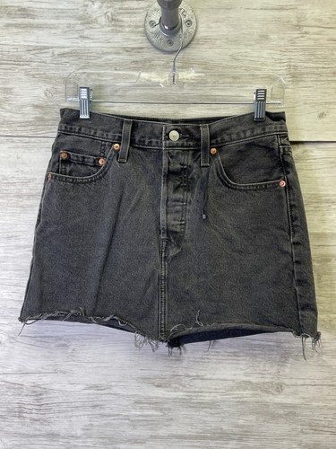 Levis Icon Skirt 26 Womens Black Denim Short Jean Mini Cotton