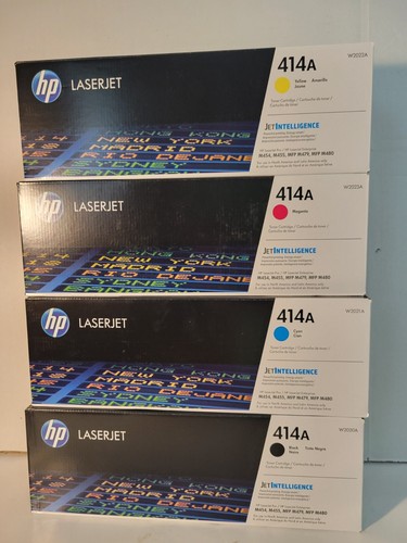 HP 414A LaserJet Toner Set W2020A W2021A W2022A W2023A Genuine HP Free Shipping