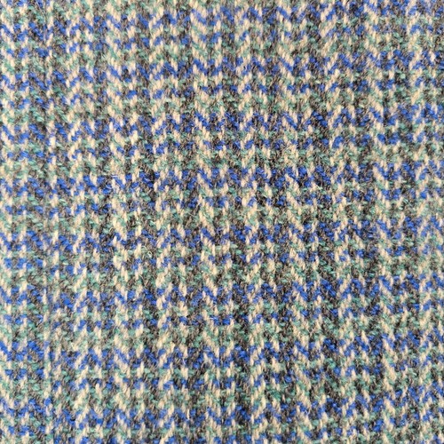 Vintage Harris Tweed 100% Wool Coat Blue Green Houndstooth 40s 50s Style Medium - Picture 12 of 17