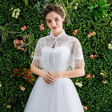 Lady Lace Capelet Shawl Bridal Cover Up Wrap Tassel Bolero Wedding Dress Fairy