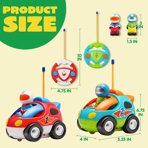 Remote Control Car for Kids, Cartoon Race Car Toy for Boys, Toddlers Easter Bask - Picture 7 of 11