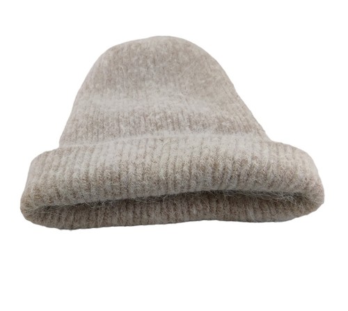 Angora Mischung Damen Mütze Strick Creme Beige Made in Korea - Bild 10 von 11