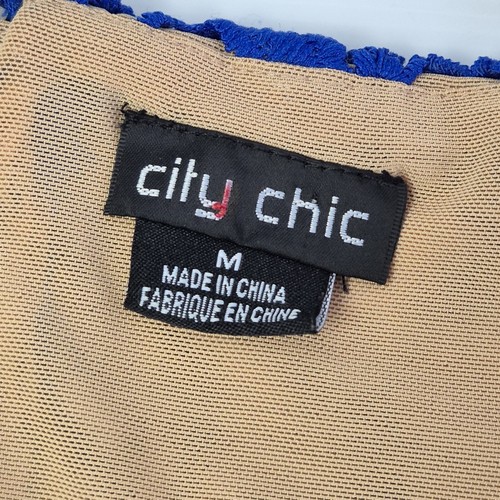 City Chic Dress Womens Size M =AU 18 Blue Lace Knee Length Pencil Adjustable - Picture 3 of 6