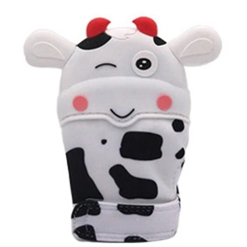 Baby products Teether cow gloves Baby hands toy rabbit silicone gloves - Image 3 of 4