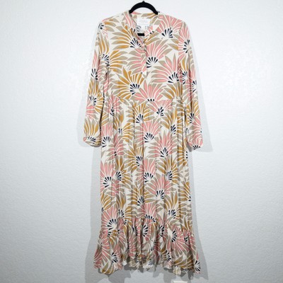 New Mare Mare x Anthropologie Pink Combo Lynda Maxi Dress Size Small
