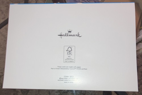 3-D Hallmark Weihnachten Weihnachtskarten Umschläge Silber Rentier Baum Schnee Neu - Bild 3 von 6