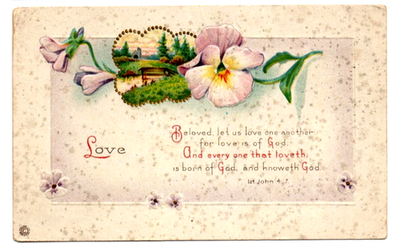 #ad Vintage Postcard Religious Beloved Let Us Love One another for love is of God $4.98