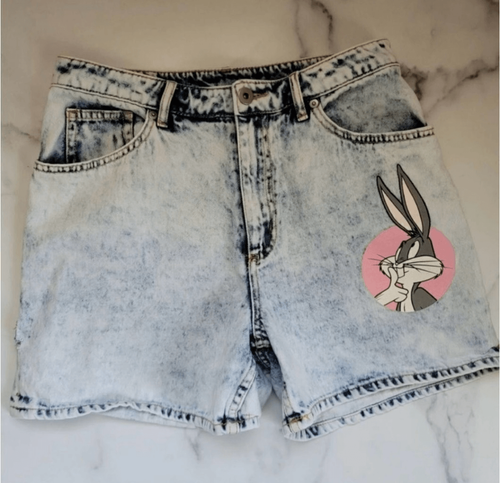 Bugs Bunny Damengröße 6 Acid Wash 90er-Jahre-Stil Shorts H&M Looney Tunes - Bild 4 von 11