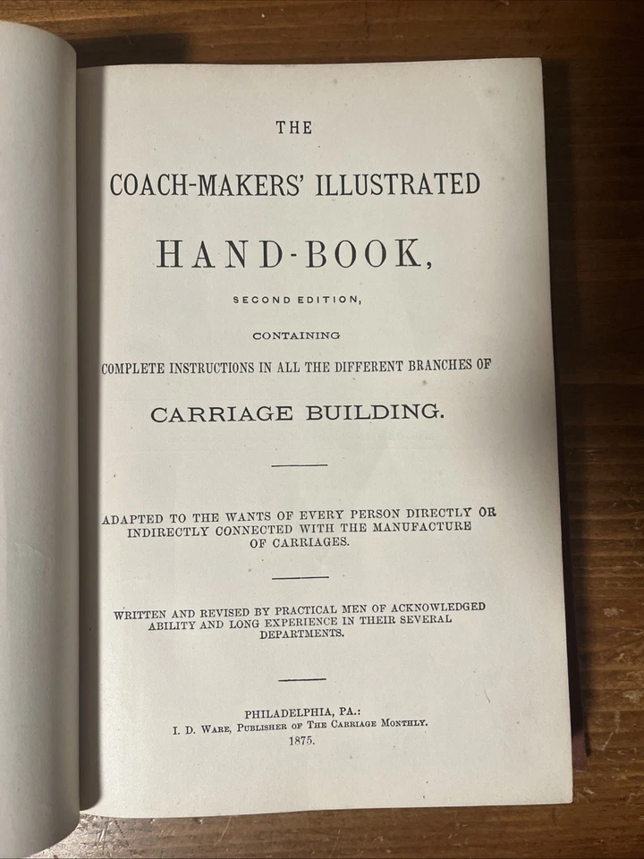 Scarce 1875 Coach-Makers’ Illustrated Handbook; Carriage Building; Horses Foto 2 de 4
