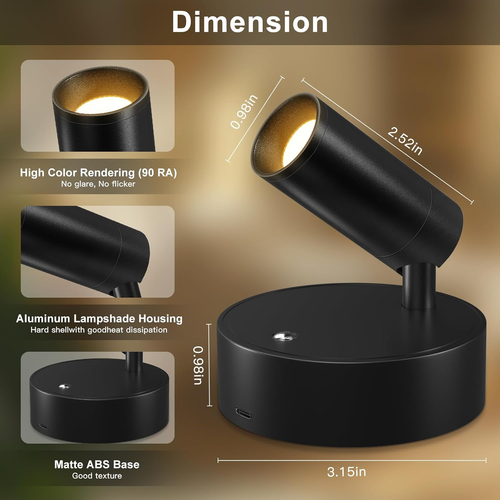 Spot Lights Indoor, Wireless LED Spotlight, Uplighting Indoor with Remote and Di - Picture 6 of 12
