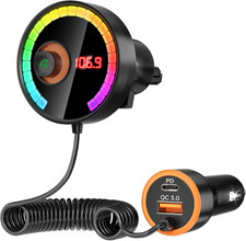 Bluetooth Car Adapter FM Transmitter Car Radio Bluetooth Transmitter, 7 Colors L